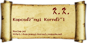 Kopcsányi Kornél névjegykártya