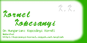 kornel kopcsanyi business card