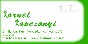 kornel kopcsanyi business card